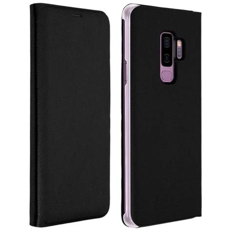 Avizar Flip Book Cover Funda Negra Para Samsung Galaxy S9 Plus