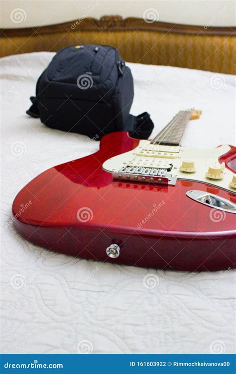 Electric Guitar and Backpack Stock Photo - Image of style, musical ...