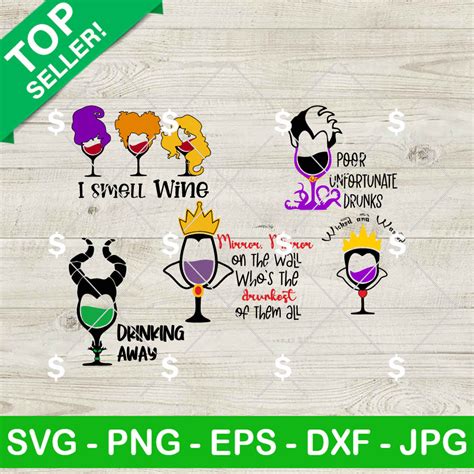 Bad Witches Wine Glass Svg Bundle Villains Wine Glass Svg Halloween I