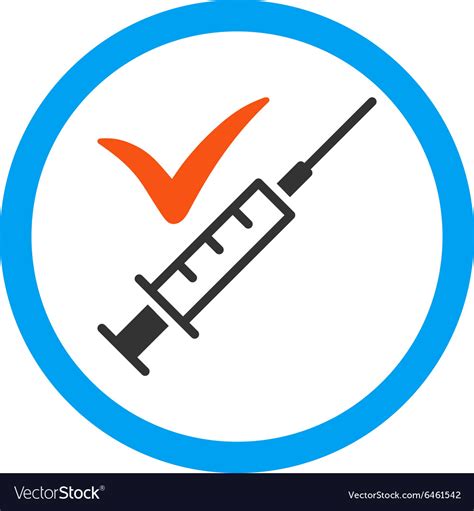 Done Vaccination Rounded Icon Royalty Free Vector Image