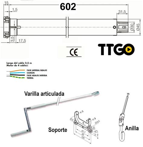 Motor TTGO Para Persianas Y Sistema De Emergencia 30 Nm MH Persianas