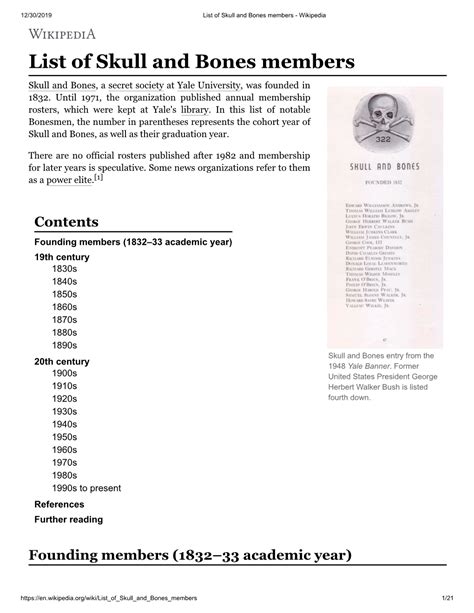 List of Skull and Bones Members - Wikipedia - DocsLib