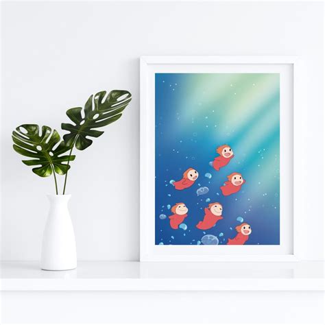 Mini Ponyo Digital Art Print Etsy