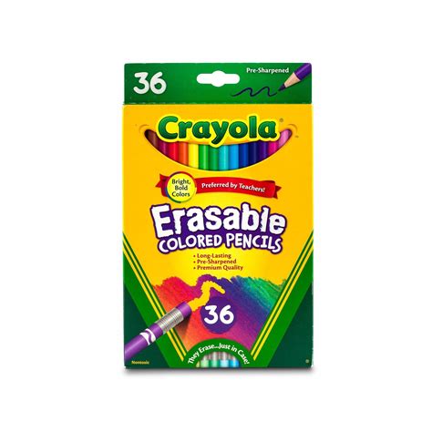 Crayola 36 Count Erasable Colored Pencils, Back to School Supplies ...