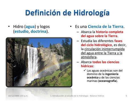 1 Introducción Al Estudio De La Hidrología Balance Hídrico Ppt