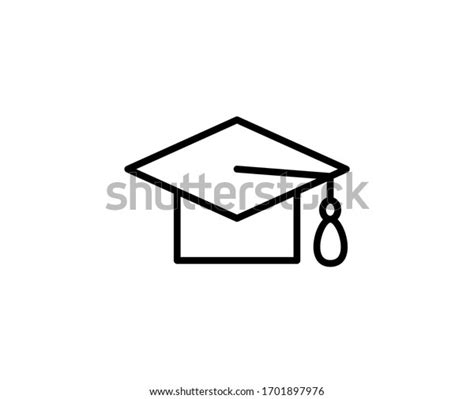 Graduation Cap Line Icon Vector Symbol Stock Vector Royalty Free