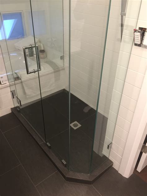 Custom Corner Neo Angle Frameless Showers Modern Bathroom