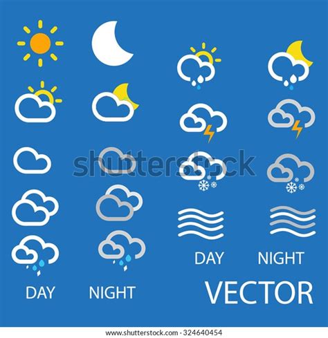 White Set Classy Weather Icons Vector Stock Vector Royalty Free 324640454 Shutterstock