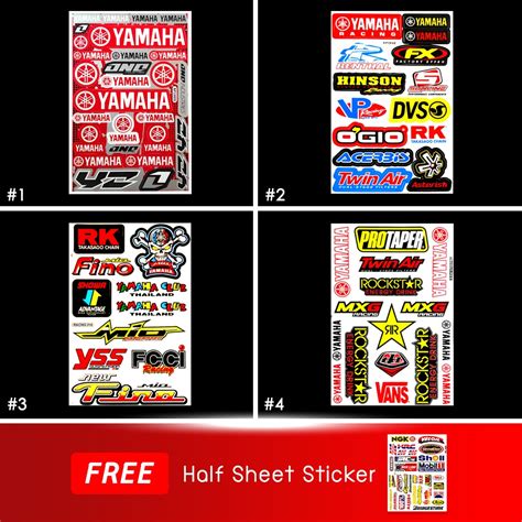 Yamaha Stickers Kit Motorcycle Stickers Helmet Graphic Bike Stickers ...