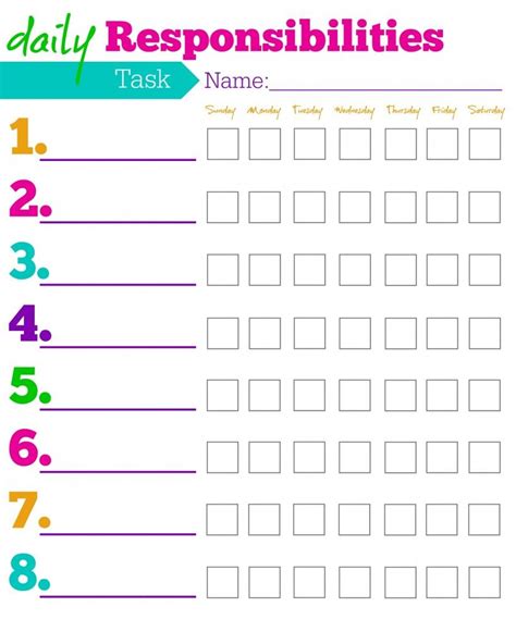 FREE Printable Chore Charts for Kids + Ideas by Age | Chore chart kids ...