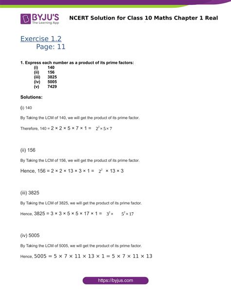 Ncert Solutions For Class Maths Exercise Chapter Real Numbers