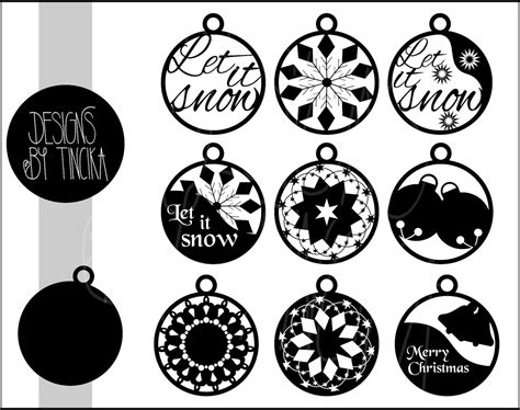 Christmas Ornament Svg Bundle Snowflake Svg Let It Snow Svg Etsy