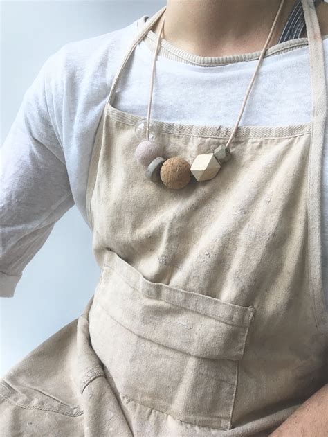 Studio Janneke Handmade Ceramics And Jewellery Nude Totem Necklace Mixed Material Cork