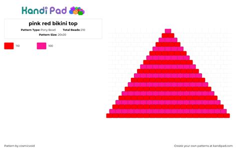 Pink Red Bikini Top Pony Bead Pattern Kandi Pad Kandi Patterns