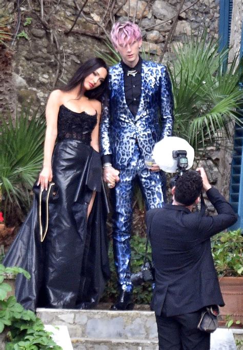 Megan Fox, MGK wear leopard and lace to Kourtney, Travis’ wedding