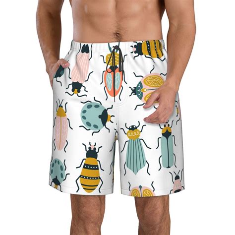 Lukts Colorful Insects Mens Swim Trunks Quick Dry Swim Shorts With