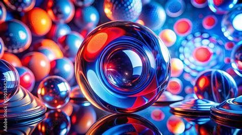 Bright Red And Blue Orbs Rotate And Sparkle While Flowing Through A