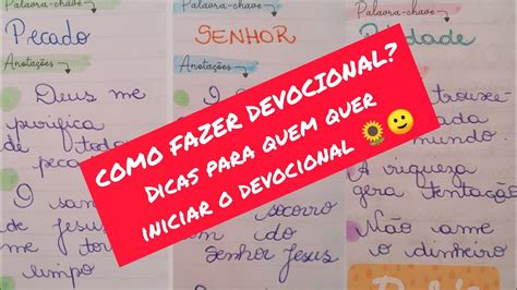 COMO FAZER DEVOCIONAL DICAS PARA QUEM QUER COMEÇAR SEU DEVOCIONAL