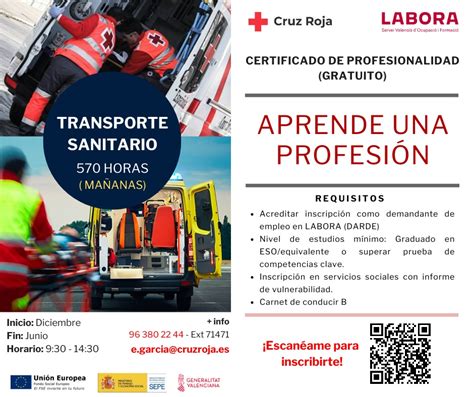 Cruz Roja Certificado De Profesionalidad De Transporte Sanitario