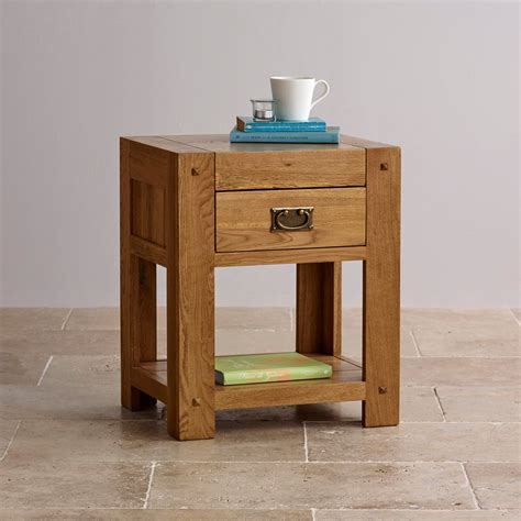 Quercus 1 Drawer Bedside Table Rustic Solid Oak