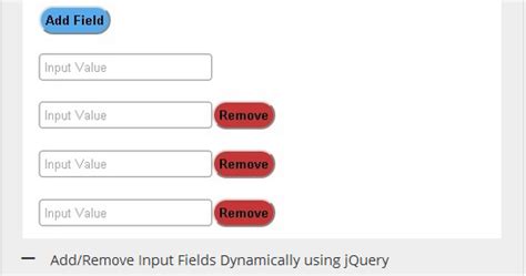 How To Add And Remove Input Fields Dynamically With Jquery Web