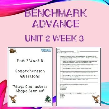 Third Grade Benchmark Advance Unit Week Comprehension Questions