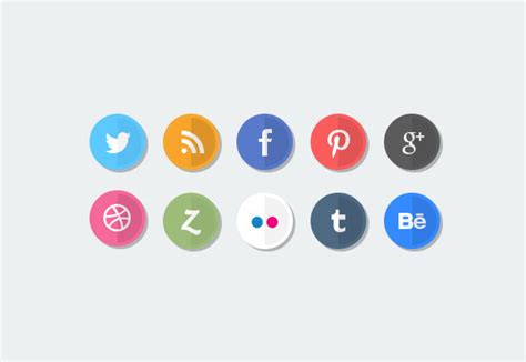 Free Flat Social Media Icons Sets – eWebDesign