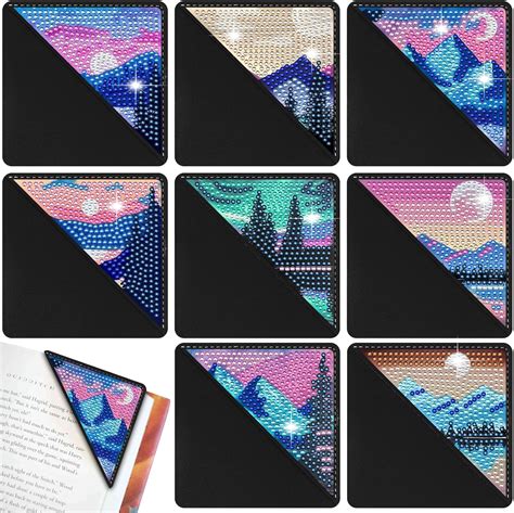 Scettar 8 Stück Diamond Painting Lesezeichen Set DIY Diamant Malerei