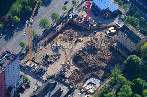 Luftaufnahme Berlin Baustelle Zum Neubau Eines Wohn Und