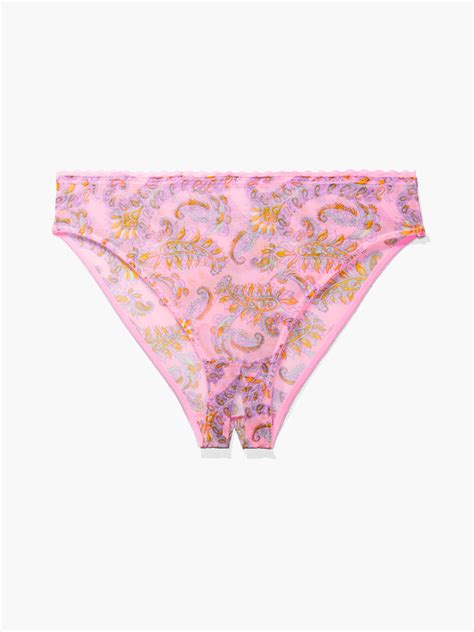 Mesh Crotchless High Leg Bikini In Multi Pink Savage X Fenty France