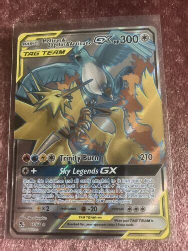 Pokemon TCG Moltres ZApdos Articuno GX TAG Team Full Art 66 68 EBay