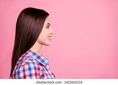 Closeup Profile Side View Portrait Her Stock Photo 1423263116