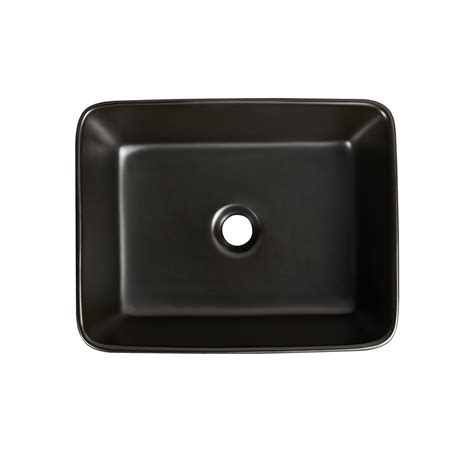 Deervalley Dv 2v031 Ally Black Ceramic Rectangular Vessel Bathroom Sink