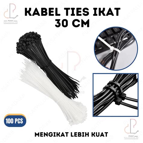 Jual Kabel Tis 30 Cm 300 Mm Cable Ties Tie Nylon Nilon Kecil Putih 100