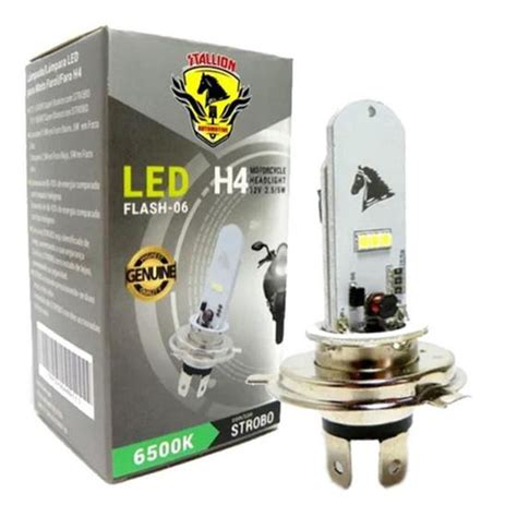 Lampada Farol Led H Moto K Super Branca Strobo Stallion