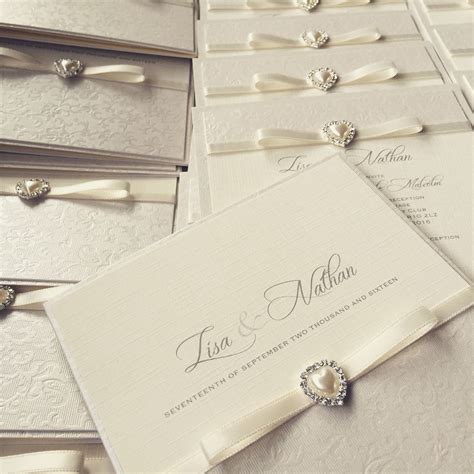 Pretty Pearl Heart Wedding Invitations From Amor Designs