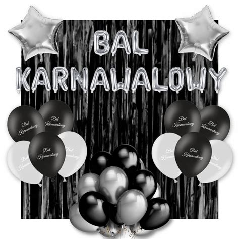 Zestaw Balony Bal Karnawa Owy Kurtyna Dekoracje Karnawa