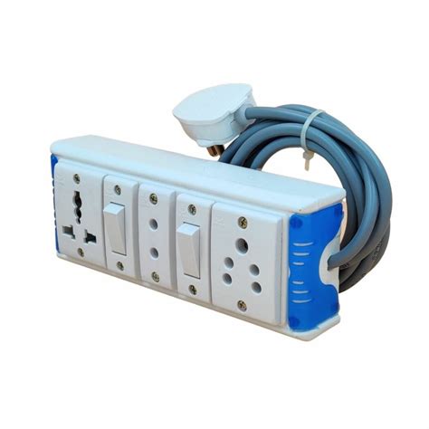 Indrico Pvc W Way Extension Board With Switch And Long Wire Pack