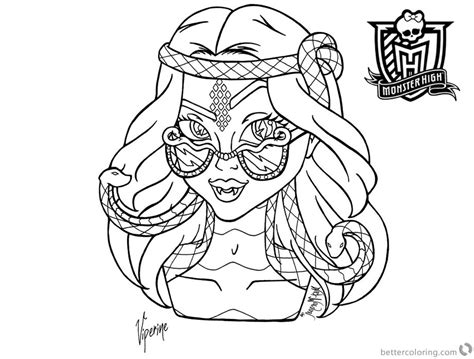 Monster High Coloring Pages Viperine Gorgon Free Printable Coloring Pages