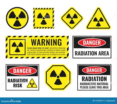 Símbolo De Peligro De Radiación Set Ilustración del Vector