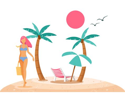 Material De Ilustración De Vector Libre De Icono De Belleza De Playa