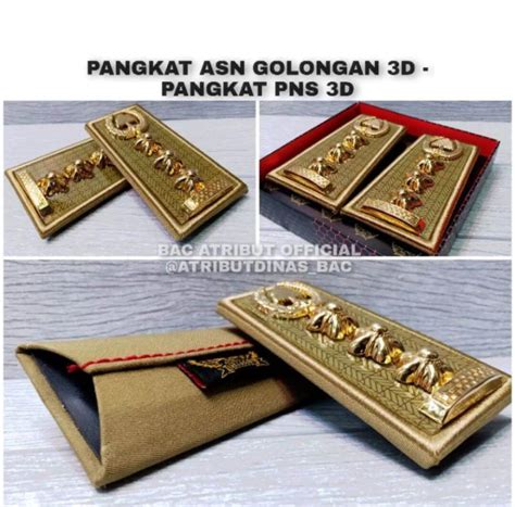 Pangkat PNS ASN Golongan 3D Original Goldplate Exclusive Lazada