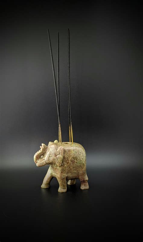 Soapstone Elephant Incense Stick Burner Incense Cone Burner Etsy