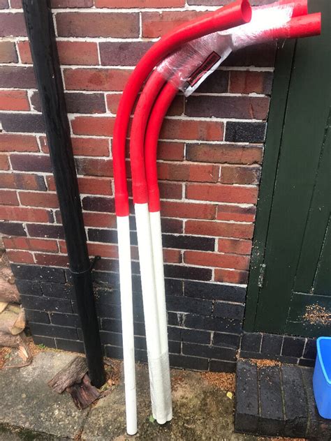 4x Hockey Stick Electrical Conduit Red Top In Leicester