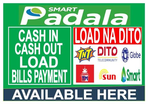 Signage Cash Inout And Bills And Load S Padala Green Laminated Lazada Ph