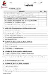 Exercice Phrase Types De Phrase Eme Primaire