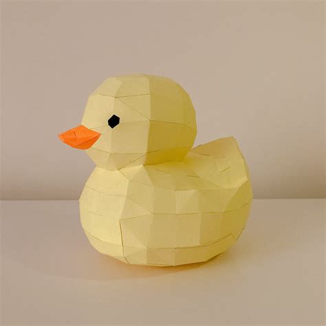 3d Papercraft Cute Rubber Duck Template Pdf Diy Origami 3d Etsy Australia