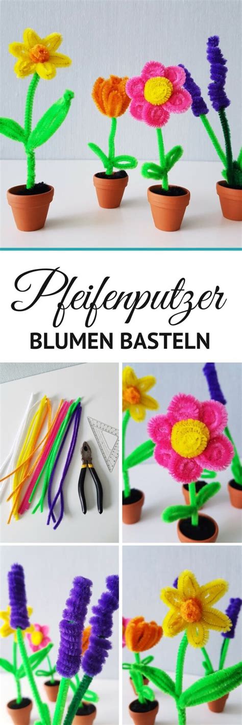 Pfeifenputzer Blumen Basteln Einfache Anleitung F R Kinder