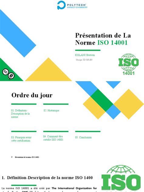 Présentation De La Norme Iso 14001 Pdf Gestion Des Ressources