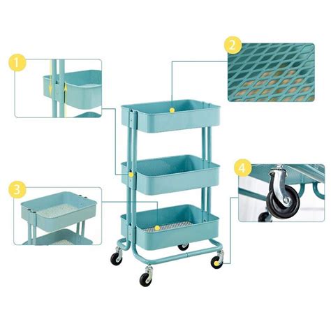 Tier Kitchen Storage Trolleys Removable Storage Tower Rack Bathroom